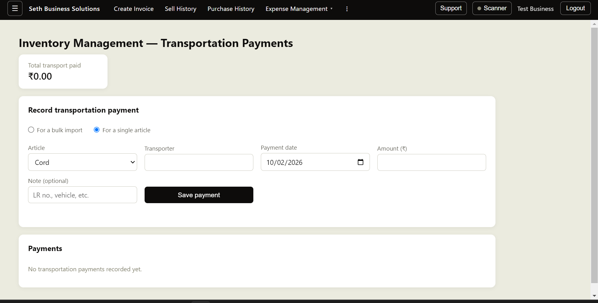 Transport management