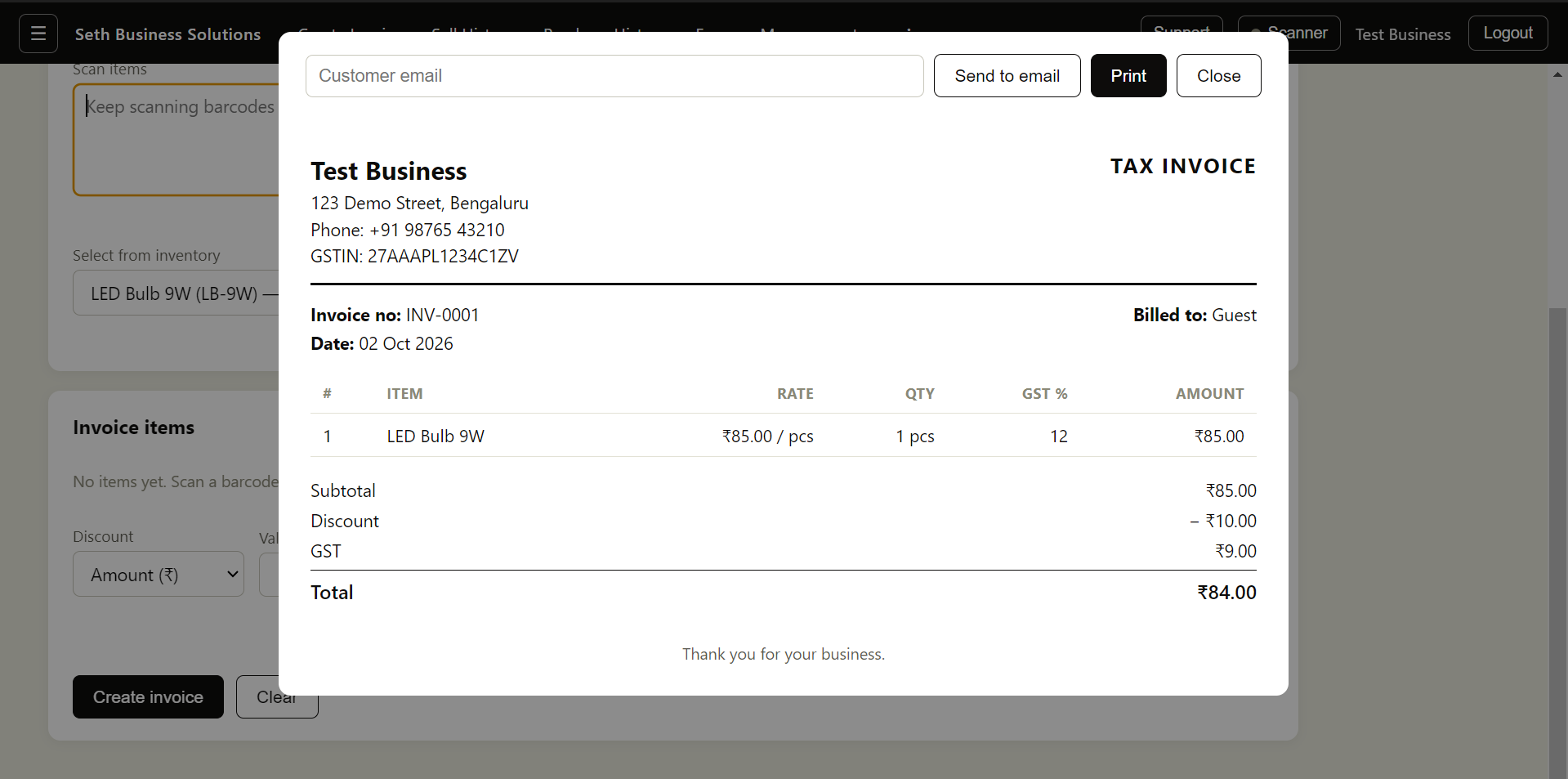 GST-ready invoicing